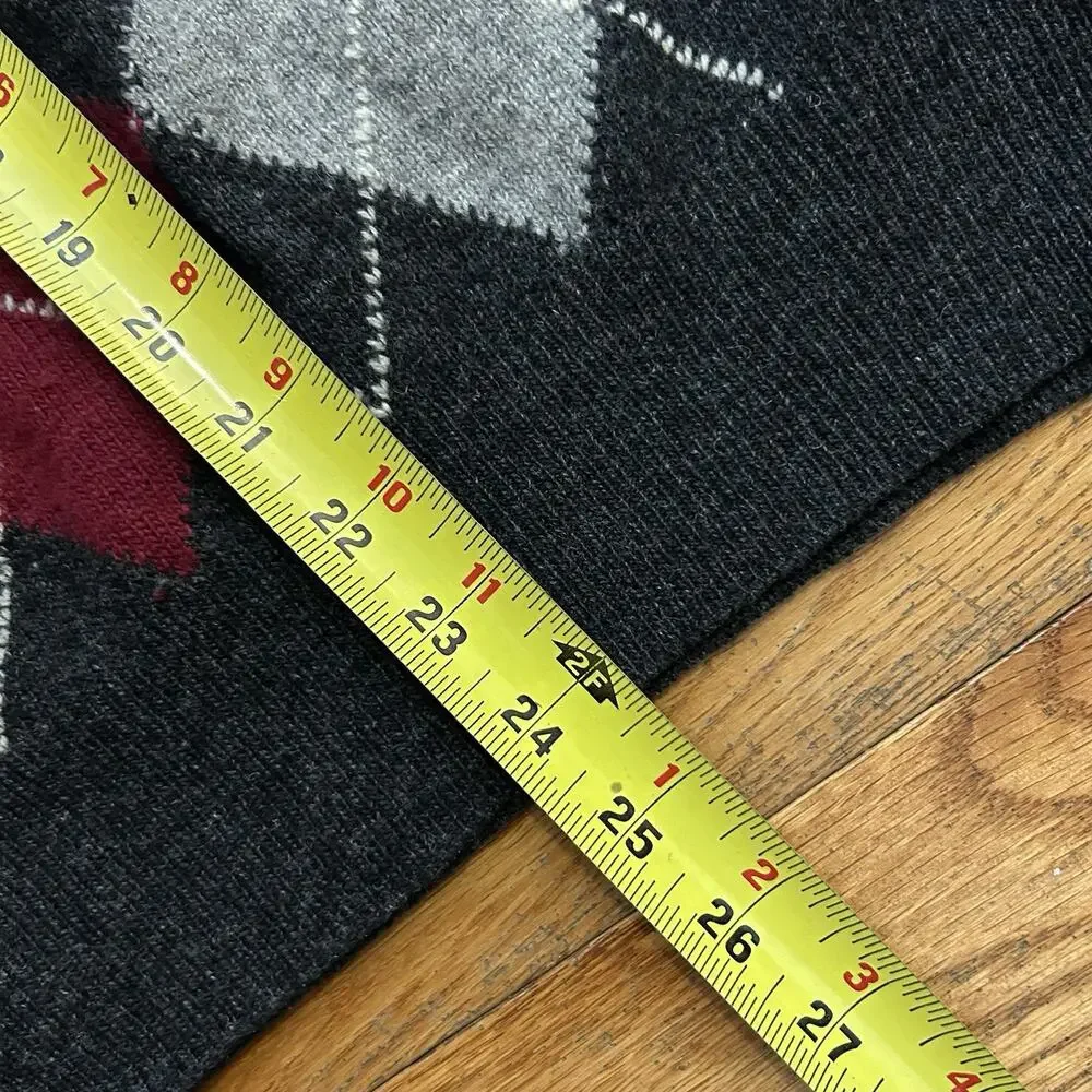 Vintage 80s Ll Bean Argyle Scottish Lambs Wool Knit Sweater Vest Medium